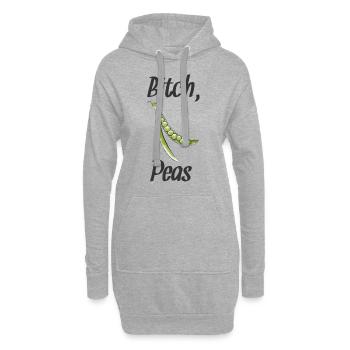 Vegan Vegan Vegan Pois Noir - Sweat-shirt à capuche long Femme - gris chiné - Devant