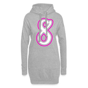 8 Numéro de numéro - Sweat-shirt à capuche long Femme - gris chiné - Devant