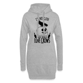 Gothic Krähe Aberglaube - Hoodie-Kleid - Grau meliert - Vorne