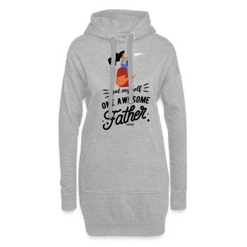 Vater Kind Tochter Mädchen - Hoodie-Kleid - Grau meliert - Vorne