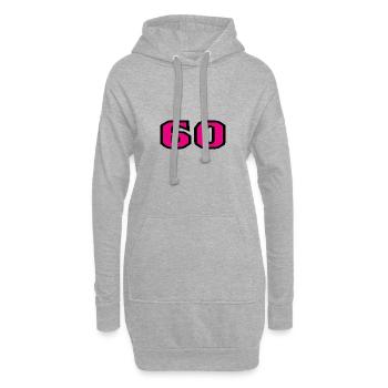 60. 60 ANS. 60e ANNIVERSAIRE. ANNIVERSAIRE 60 ANS. - Sweat-shirt à capuche long Femme - gris chiné - Devant