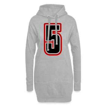 5 Number symbol - Hoodie Dress - heather grey - Front