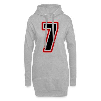 7 nombre symbole - Sweat-shirt à capuche long Femme - gris chiné - Devant