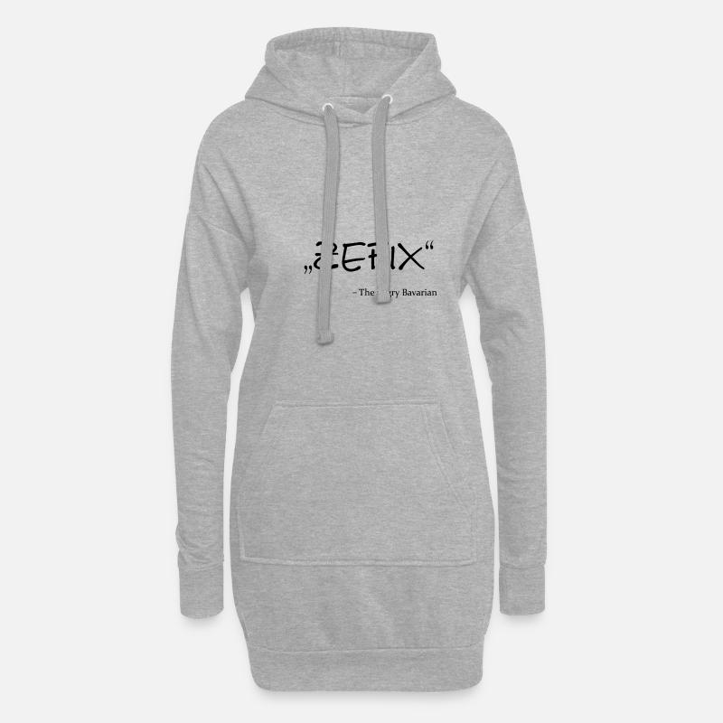 Zefix bayerischer Spruch Geschenkidee Bayern - Hoodie-Kleid - Grau meliert