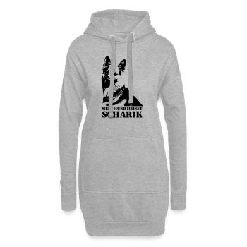 Mein Hund heißt Scharik - Hoodie-Kleid - Grau meliert - Vorne