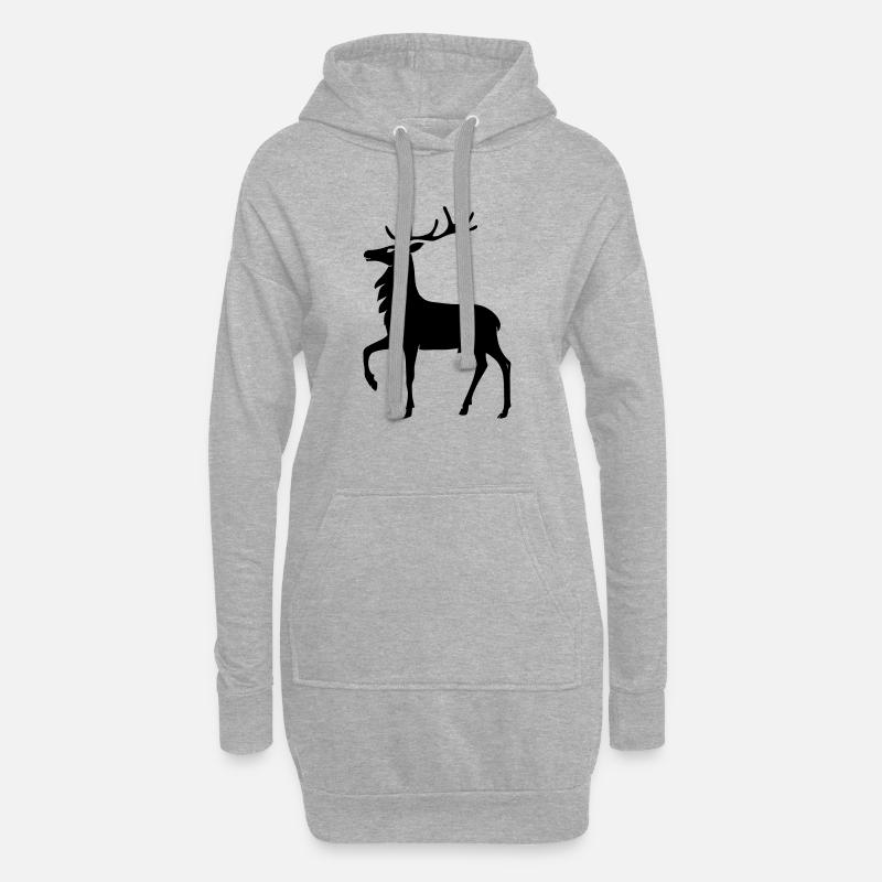 Hirsch - Hoodie-Kleid - Grau meliert