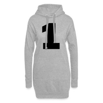 1 - Sweat-shirt à capuche long Femme - gris chiné - Devant