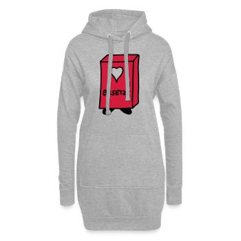 Toilette - Plumpsklo - V2 - Hoodie-Kleid - Grau meliert - Vorne