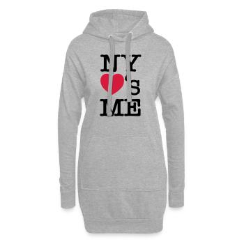 NY (New York) Loves Me - Hoodie-Kleid - Grau meliert - Vorne