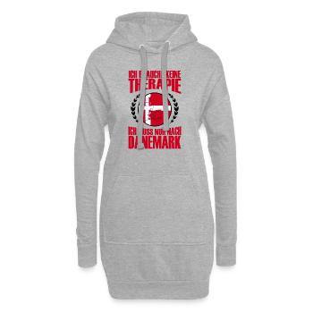 Therapie Danemark Geschenk Spruch Nord - Hoodie-Kleid - Grau meliert - Vorne
