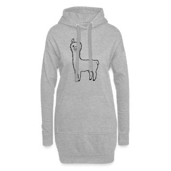 Alpaka Lieblingstier Lama - Hoodie-Kleid - Grau meliert - Vorne