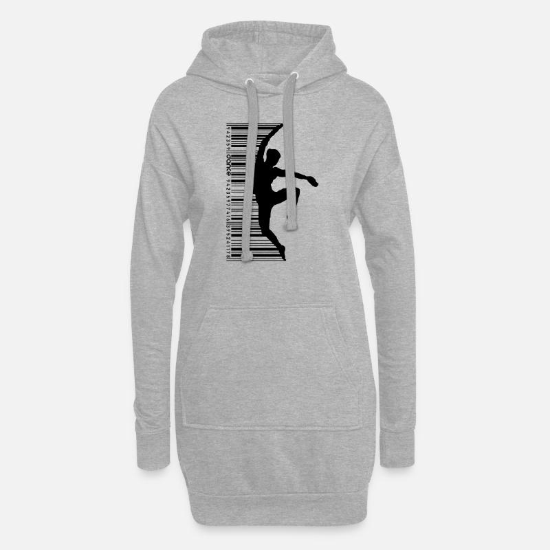 Danseuse au QR Code Style - Sweat-shirt à capuche long Femme - gris chiné
