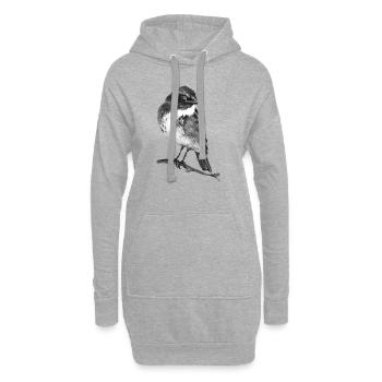 Oiseau - Sweat-shirt à capuche long Femme - gris chiné - Devant