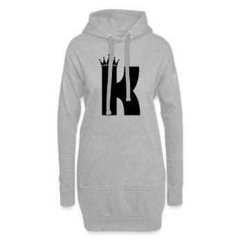 Buchstabe K Krone - Hoodie-Kleid - Grau meliert - Vorne