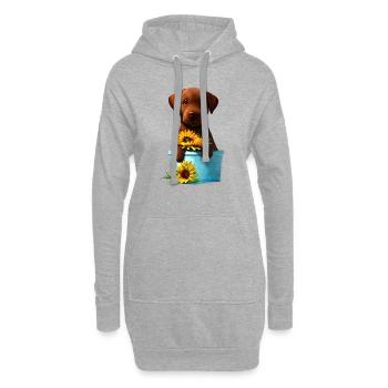 Chiot Labrador Retriever Labrador propriétaire - Sweat-shirt à capuche long Femme - gris chiné - Devant
