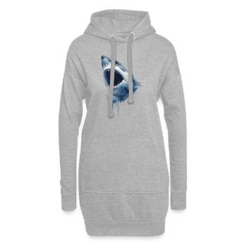 Requin dans l'Océan - Sweat-shirt à capuche long Femme - gris chiné - Devant