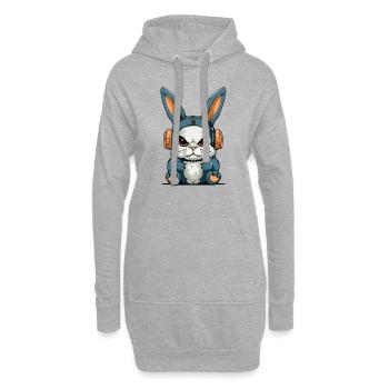 Grump le lapin grognon - Sweat-shirt à capuche long Femme - gris chiné - Devant