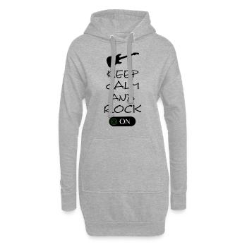 Keep Calm and Rock On mit Gitarre - Hoodie-Kleid - Grau meliert - Vorne