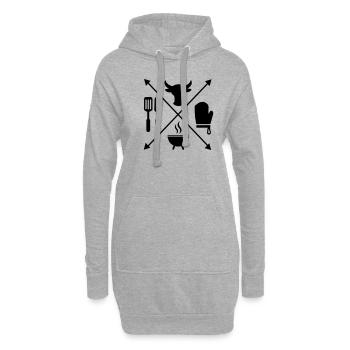 BARBECUE - Hoodie-Kleid - Grau meliert - Vorne