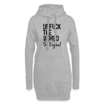 unfuck the world go vegan - Veganer-Ökologisch-Bio - Sweat-shirt à capuche long Femme - gris chiné - Devant