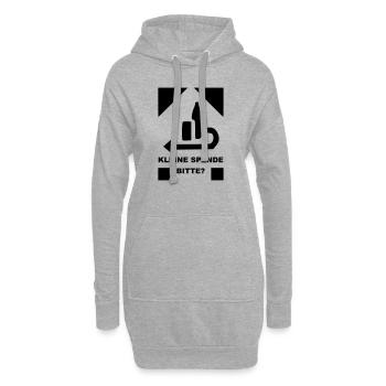 Kleine Spende Bitte 3 - Hoodie-Kleid - Grau meliert - Vorne