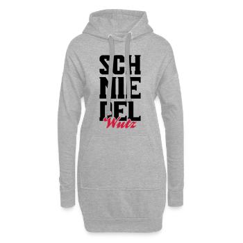 schniedelwutz penis lustig - Hoodie-Kleid - Grau meliert - Vorne