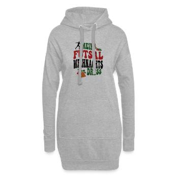 Futsal Weihnachten Futsalspielerin XMAS Outfit - Hoodie-Kleid - Grau meliert - Vorne