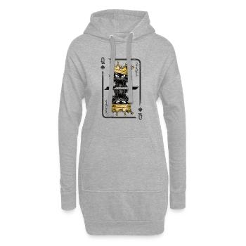 Katze Königin Karte - Hoodie-Kleid - Grau meliert - Vorne