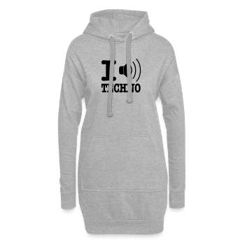 I love techno / I speaker techno - Hoodie-Kleid - Grau meliert - Vorne