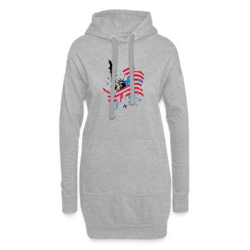 amerikanische Flagge und Freiheitsstatue - Hoodie-Kleid - Grau meliert - Vorne