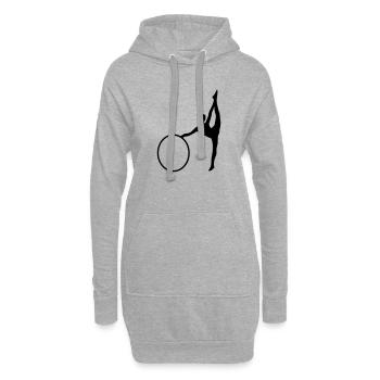Gymnastique rythmique - Sweat-shirt à capuche long Femme - gris chiné - Devant