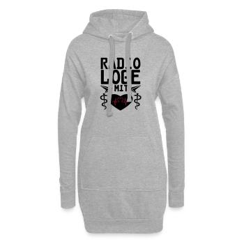 Radiologe mit Herz Geschenk - Hoodie-Kleid - Grau meliert - Vorne
