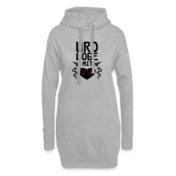 Urologe mit Herz Geschenk - Hoodie-Kleid - Grau meliert - Vorne