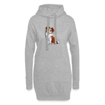Australian Shepherd Red Habs - Hoodie-Kleid - Grau meliert - Vorne