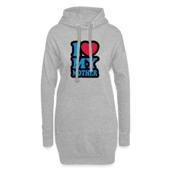 I love my mother - Hoodie-Kleid - Grau meliert - Vorne