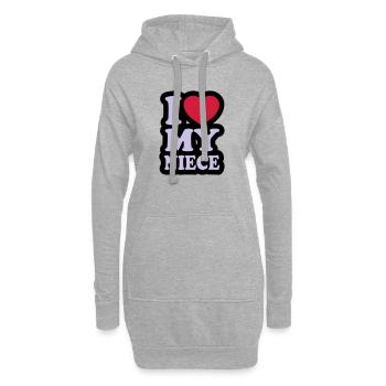 I love my niece - Ich liebe meine Nichte - Hoodie-Kleid - Grau meliert - Vorne