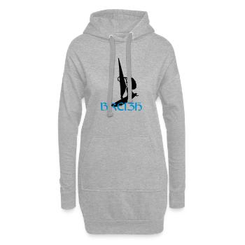 Planche à voile - Breizh - Sweat-shirt à capuche long Femme - gris chiné - Devant