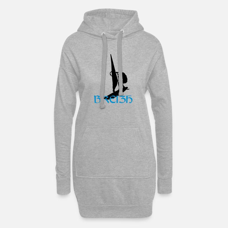 Windsurfen / Windsurfer / Windsurf / Windsurfing - Hoodie-Kleid - Grau meliert