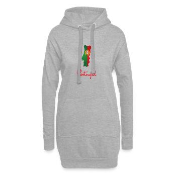 Portugal Wappen Karte Silhouette - Hoodie-Kleid - Grau meliert - Vorne