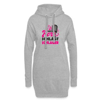 Schlagermusik - Hoodie-Kleid - Grau meliert - Vorne