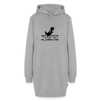No Connection Dino - Hoodie-Kleid - Grau meliert - Vorne
