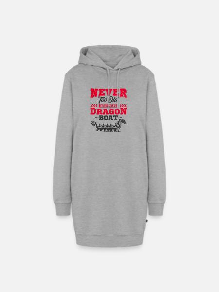 Drachenboot - Hoodie-Kleid - Grau meliert