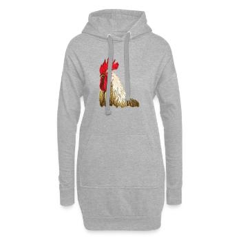 Coq - Sweat-shirt à capuche long Femme - gris chiné - Devant