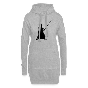 Kendo - Sweat-shirt à capuche long Femme - gris chiné - Devant