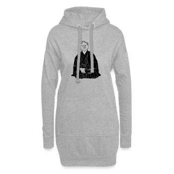 Gichin Funakoshi Shotokan karaté - Sweat-shirt à capuche long Femme - gris chiné - Devant