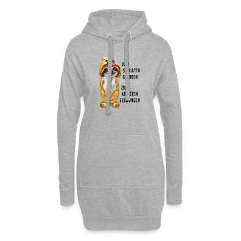 Zum Schlafen geboren arbeiten gezwungen Faultier - Hoodie-Kleid - Grau meliert - Vorne