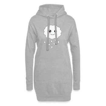 Nuage Kawaii Kawaii Chibi Kawaii Visage - Sweat-shirt à capuche long Femme - gris chiné - Devant