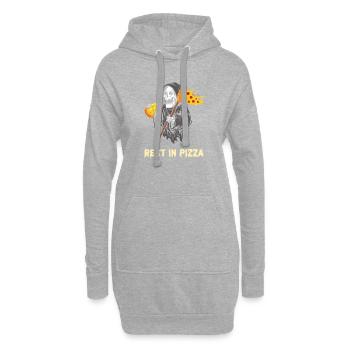 Rest in Pizza der Tod - Hoodie-Kleid - Grau meliert - Vorne