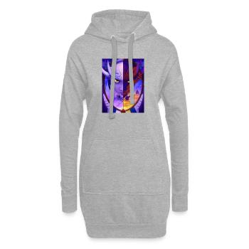 Samurai Dragon Blick in den Spiegel Mirror Image - Hoodie-Kleid - Grau meliert - Vorne