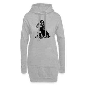 Cocker Spaniel - Sweat-shirt à capuche long Femme - gris chiné - Devant
